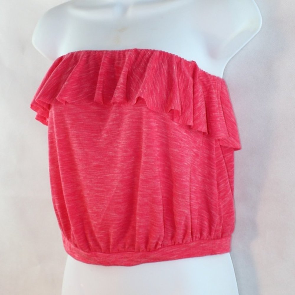Hot Pink Ruffled Strapless Tube Top Size S NEW